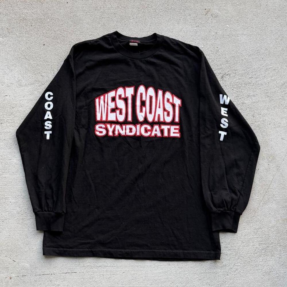 Vintage west coast syndicate shirt long sleeve black Lg